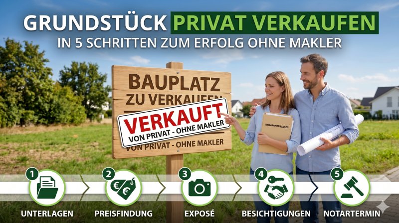 Grundstück privat verkaufen: In 5 Schritten zum erfolgreichen Verkauf ohne Makler