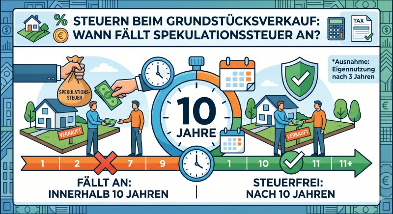 Steuern beim Grundstücksverkauf: Wann fällt Spekulationssteuer an?